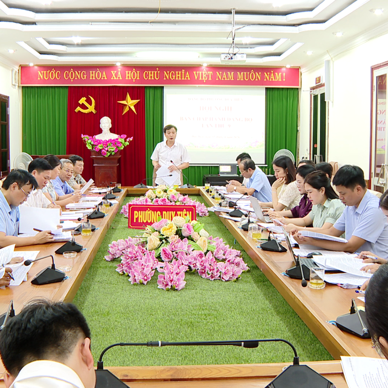 BCH Đảng bộ phường Duy Tiên thảo luận và cho ý kiến vào một số nội dung thuộc thẩm quyền