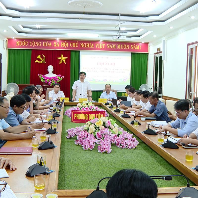 UBND phường Duy Tiên đánh giá kết quả thực hiện nhiệm vụ tháng 5, triển khai nhiệm vụ tháng 6 năm 2026