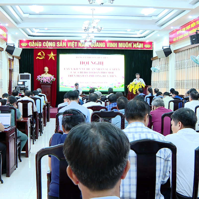 Đảng ủy phường Duy Tiên lấy ý kiến về Đề án nhân sự cấp ủy các chi bộ TDP mới trên địa bàn theo hướng dẫn số 03 của Ban tổ chức Trung ương