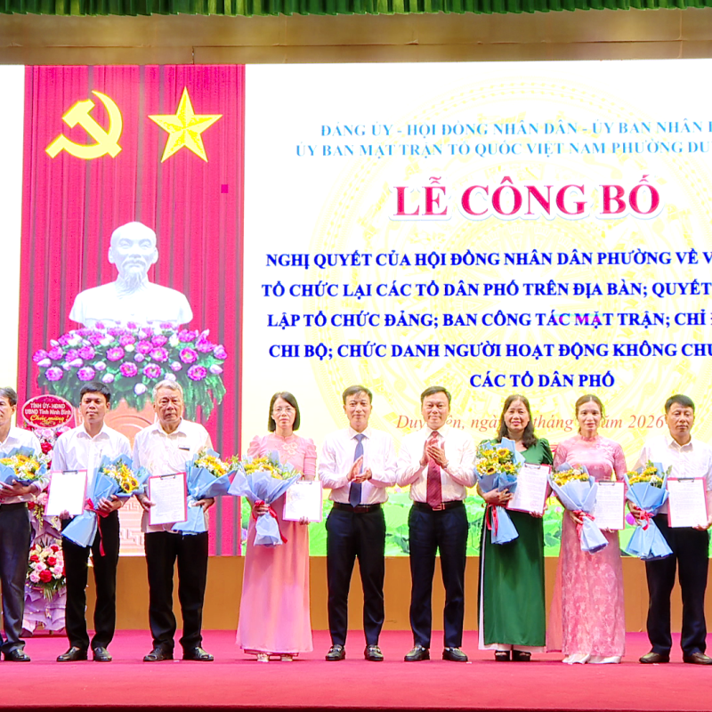 Phường Duy Tiên công bố Nghị quyết của HĐND về việc sắp xếp, tổ chức lại các tổ dân phố trên địa bàn