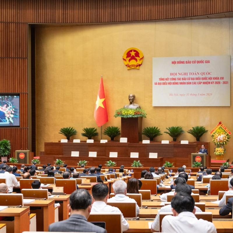 Tổng Bí thư Tô Lâm và các lãnh đạo dự tổng kết bầu cử đại biểu Quốc hội, HĐND khóa mới
