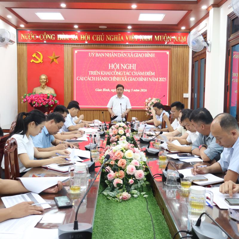 UBND xã Giao Bình triển khai công tác chấm điểm Cải cách hành chính năm 2025