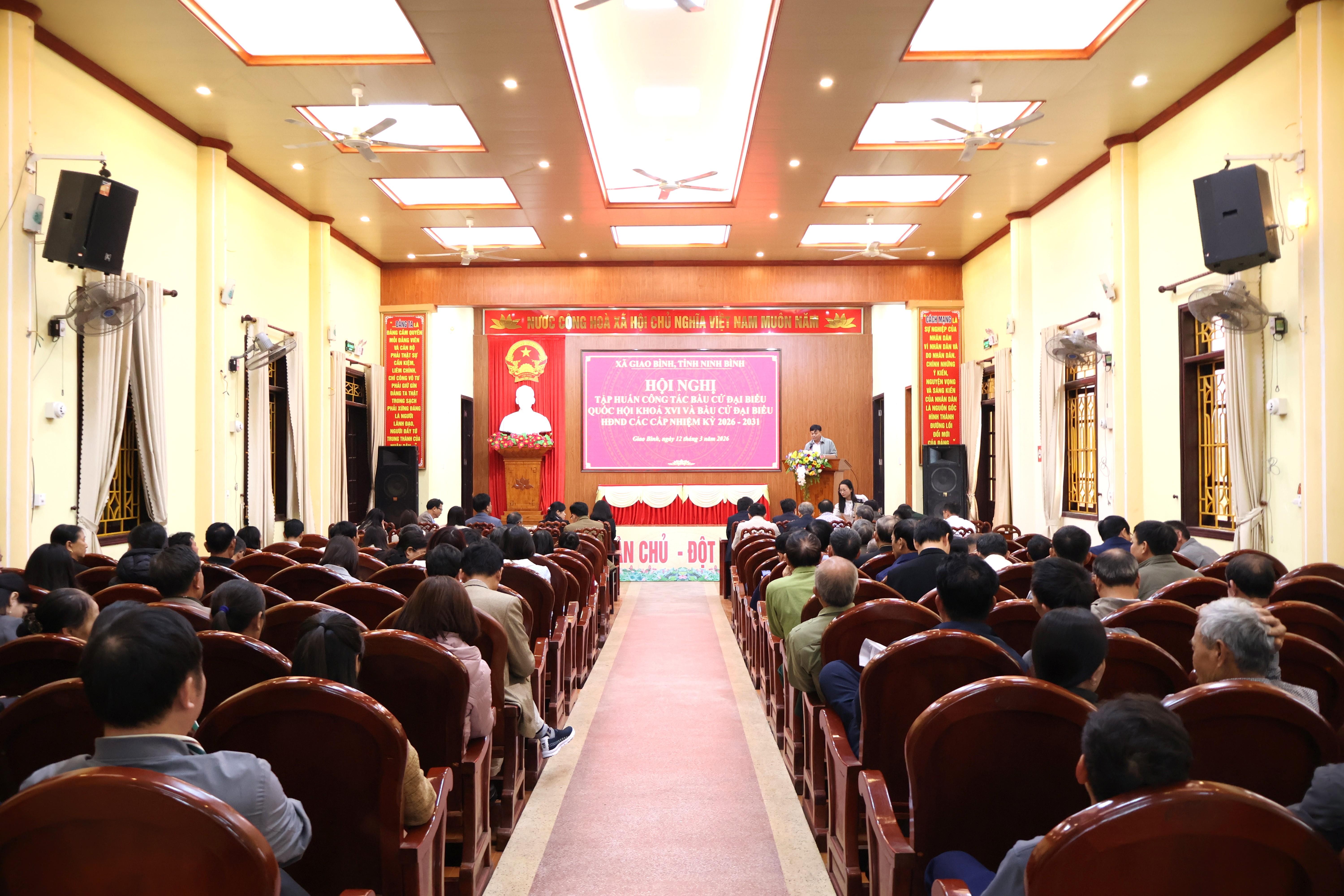 Xã Giao Bình tập huấn công tác bầu cử đại biểu Quốc hội khóa XVI và đại biểu HĐND các cấp nhiệm kỳ 2026 - 2031