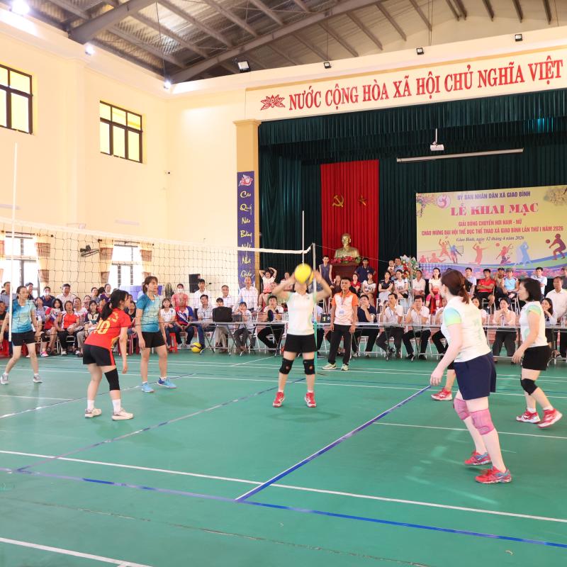 Khai mạc giải Bóng chuyền hơi chào mừng Đại hội Thể dục thể thao xã Giao Bình lần thứ I năm 2026