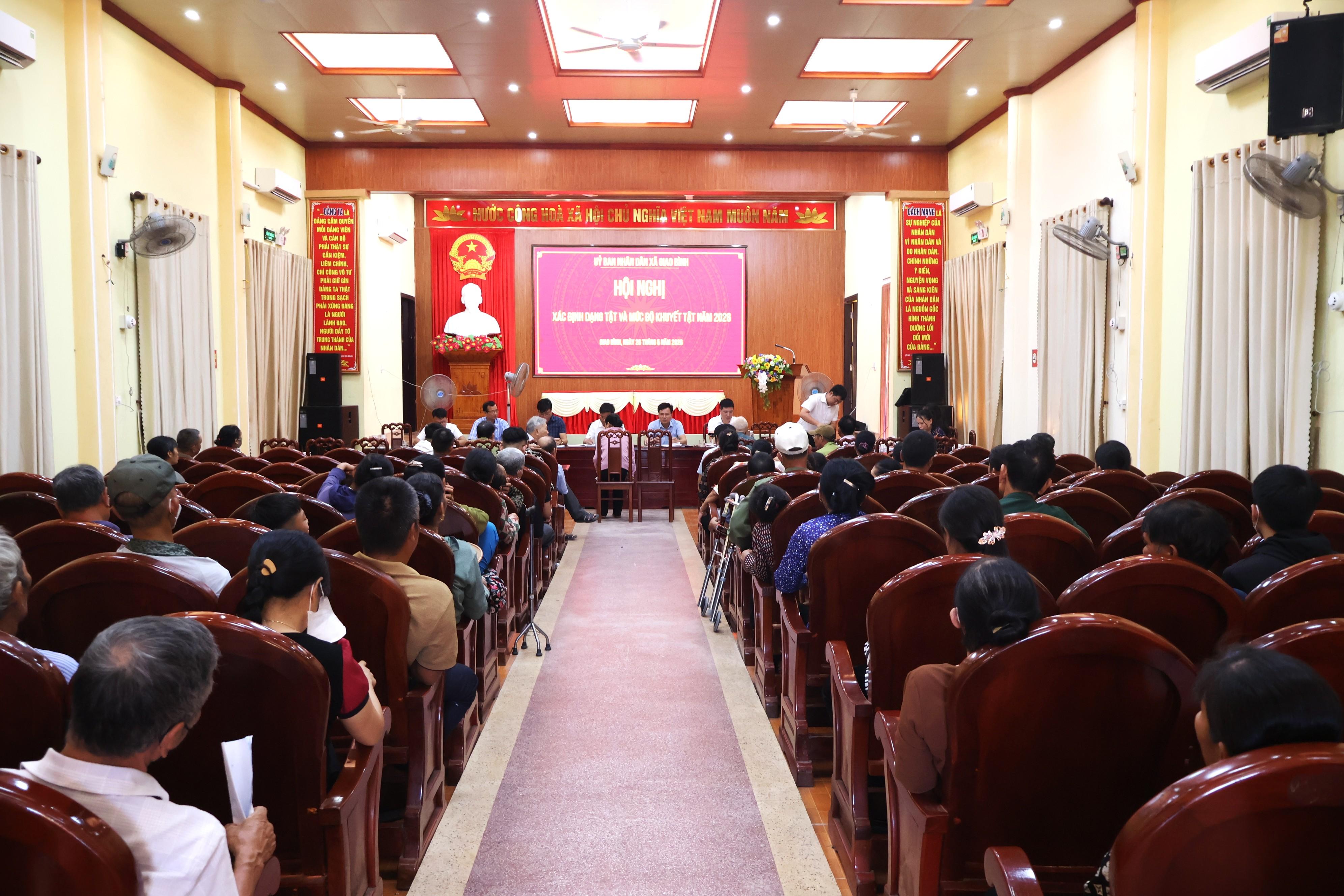 Hội đồng xác định mức độ khuyết tật xã Giao Bình tổ chức hội nghị xác định dạng khuyết tật và mức độ khuyết tật cho các đối tượng có đơn đề nghị năm 2026