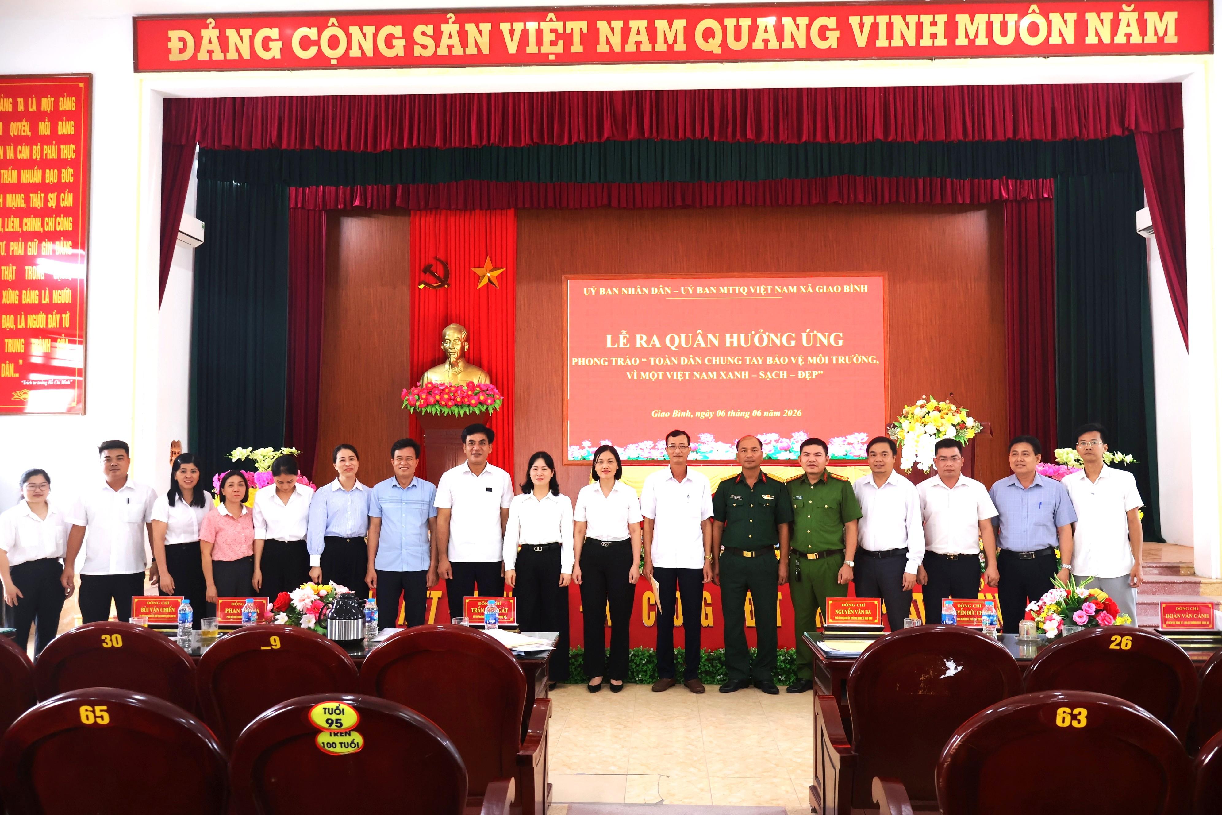 Xã Giao Bình phát động phong trào “Toàn dân chung tay bảo vệ môi trường vì một Việt Nam xanh - sạch - đẹp”