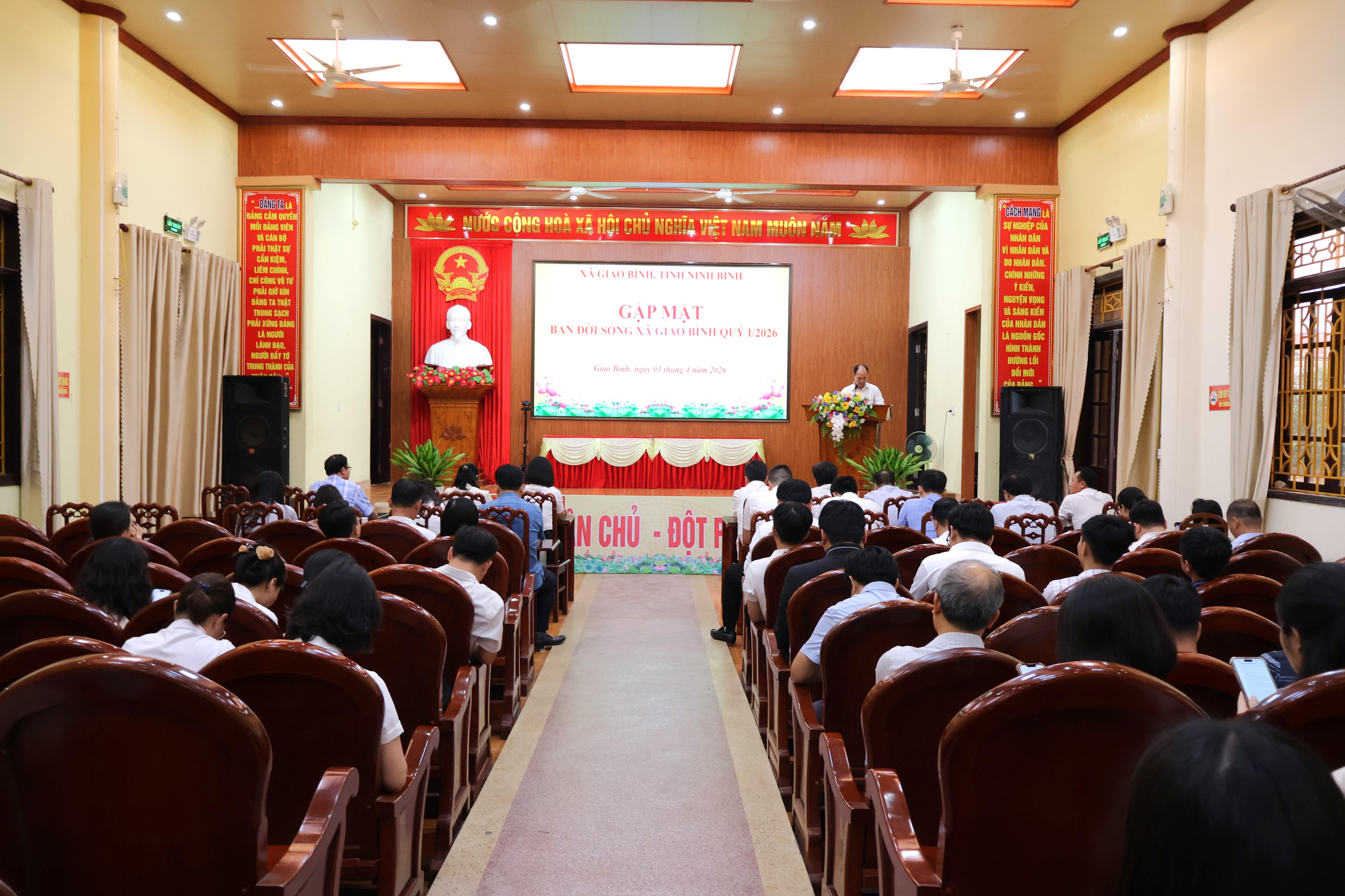 Ban Đời sống xã Giao Bình tổ chức Hội nghị gặp mặt quý I năm 2026