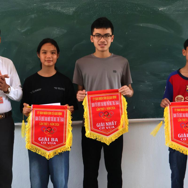 Xã Giao Bình tổ chức thành công giải thi đấu môn Cờ tướng và Cờ vua tại Đại hội Thể dục thể thao xã lần thứ I năm 2026