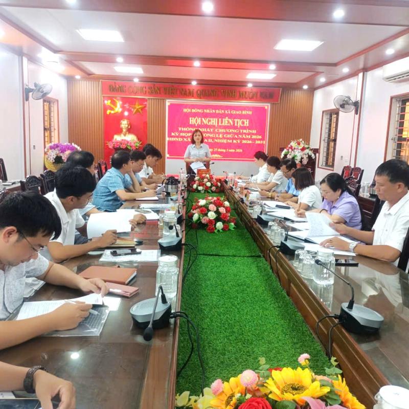 HĐND xã Giao Bình tổ chức Hội nghị liên tịch thống nhất nội dung, chương trình kỳ họp thường lệ giữa năm 2026