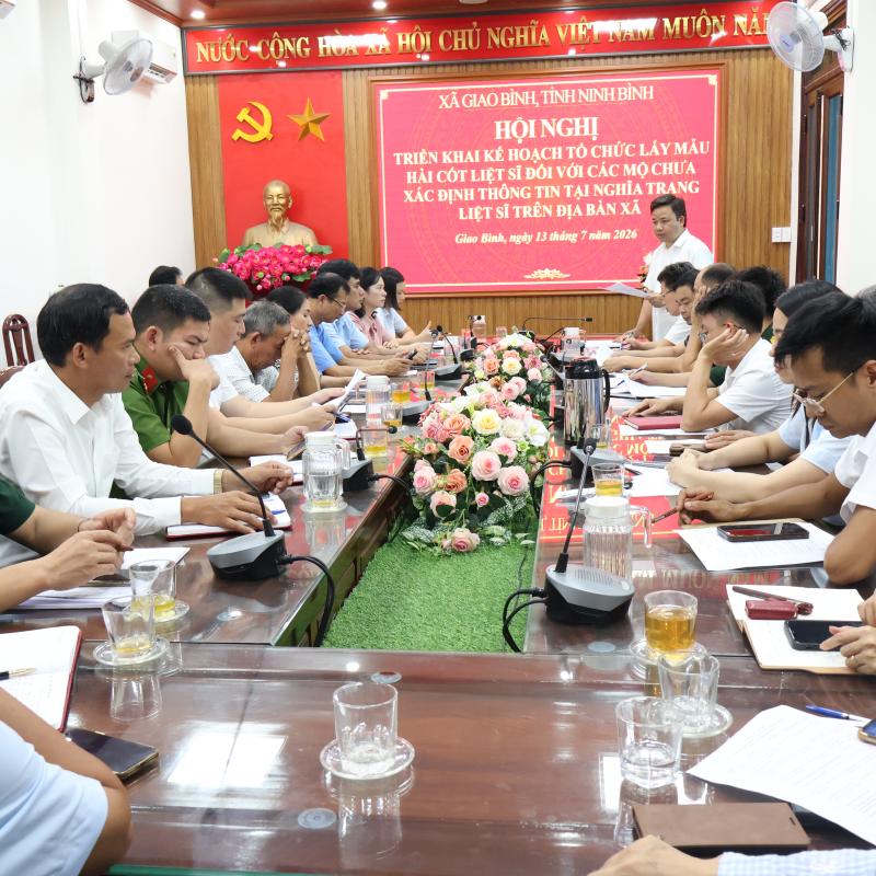 Xã Giao Bình triển khai kế hoạch lấy mẫu hài cốt liệt sĩ chưa xác định được thông tin phục vụ giám định ADN