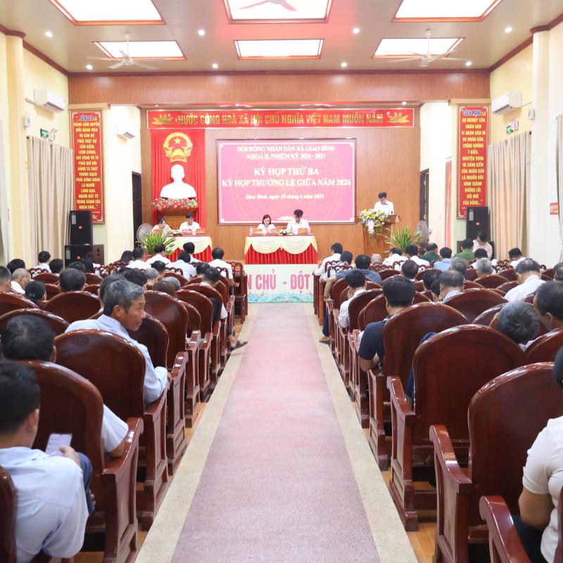 HĐND xã Giao Bình khóa II, nhiệm kỳ 2026 – 2031 tổ chức thành công Kỳ họp thứ Ba (Kỳ họp thường lệ giữa năm)