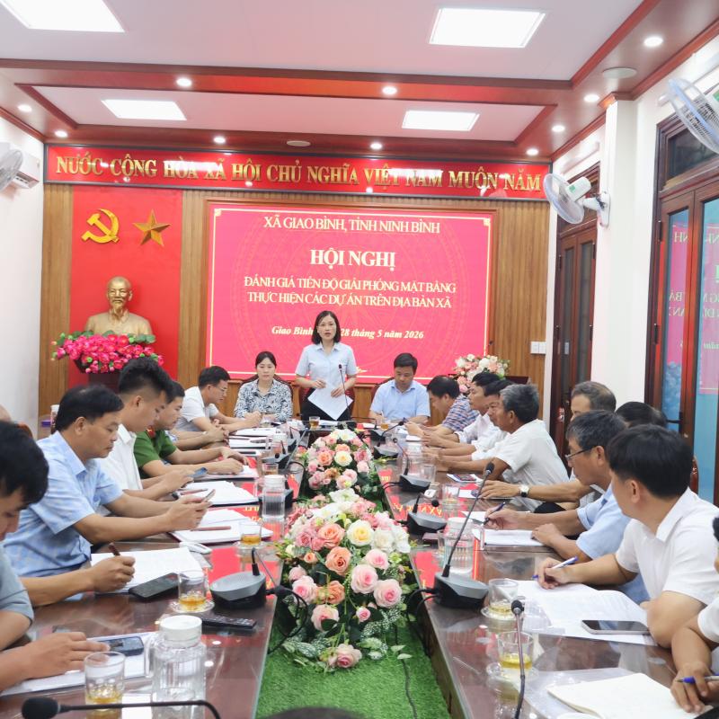 Xã Giao Bình tổ chức Hội nghị đánh giá tiến độ giải phóng mặt bằng thực hiện các dự án trên địa bàn