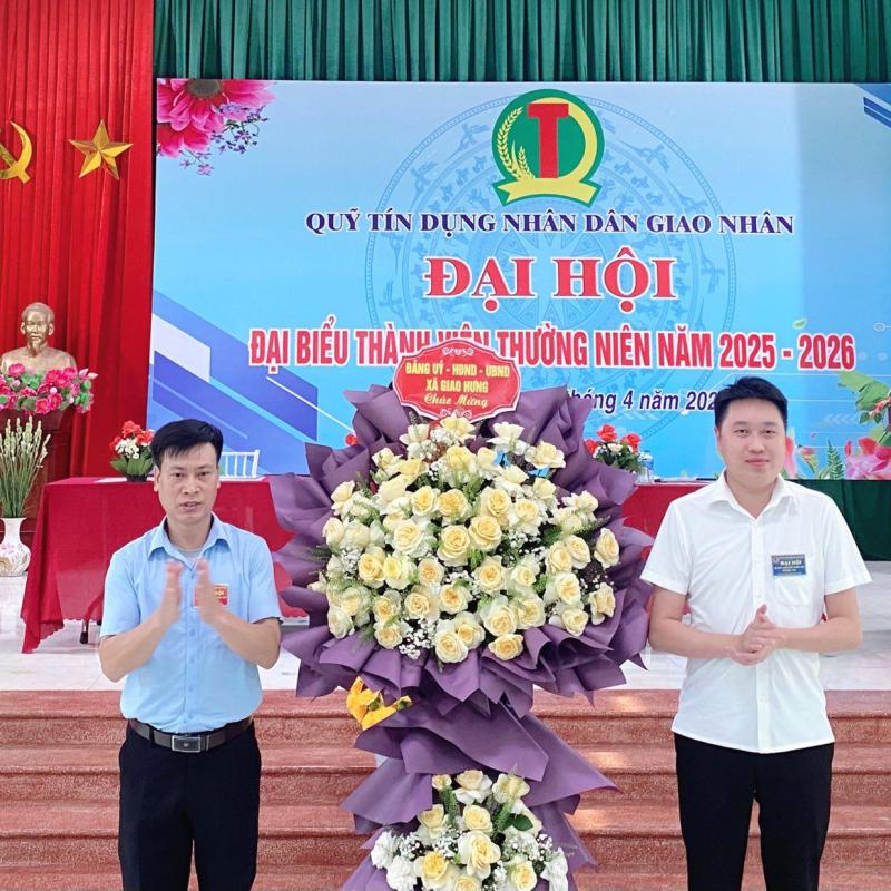 Quỹ tín dụng nhân dân Giao Nhân tổ chức đại hội đại biểu thành viên thường niên năm 2025 - 2026