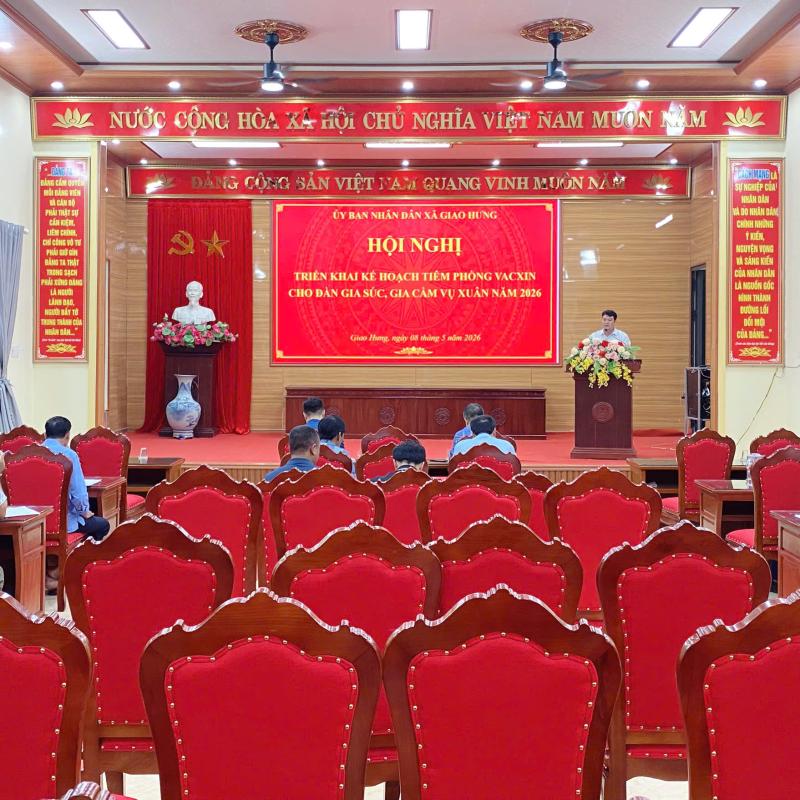 Hội nghị triển khai kế hoạch tiêm phòng vắc xin cho đàn gia súc, gia cầm vụ Xuân năm 2026
