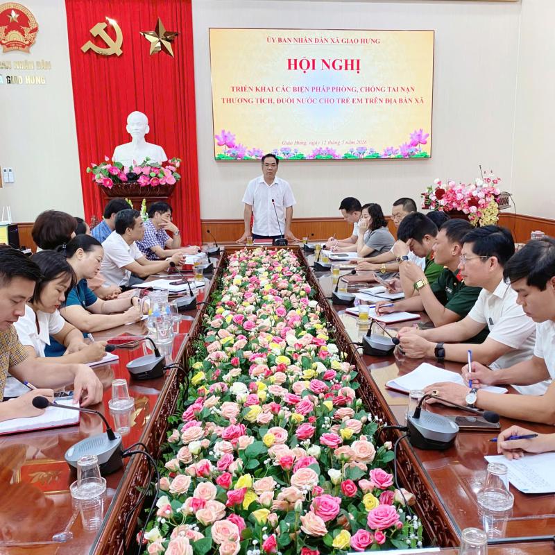 Hội nghị triển khai các biện pháp phòng chống tai nạn thương tích đuối nước cho trẻ em trên địa bàn xã Giao Hưng