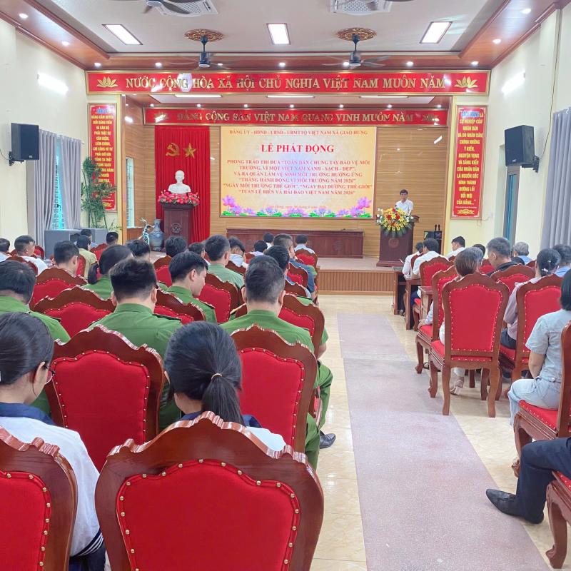 XÃ GIAO HƯNG PHÁT ĐỘNG PHONG TRÀO THI ĐUA “TOÀN DÂN CHUNG TAY BẢO VỆ MÔI TRƯỜNG, VÌ MỘT VIỆT NAM XANH - SẠCH - ĐẸP”