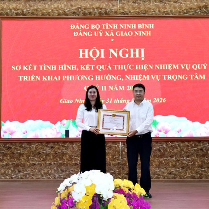 Xã Giao Ninh sơ kết nhiệm vụ quý I, triển khai nhiệm vụ trọng tâm quý II năm 2026