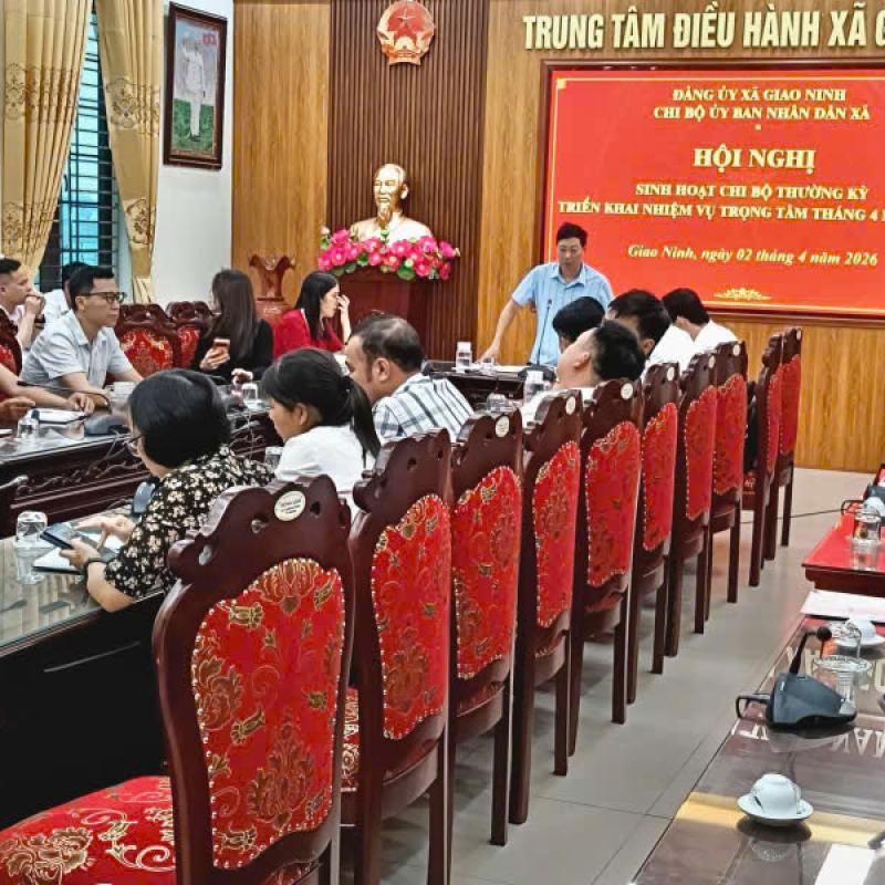 Sinh hoạt thường kỳ Chi bộ UBND xã tháng 4/2026