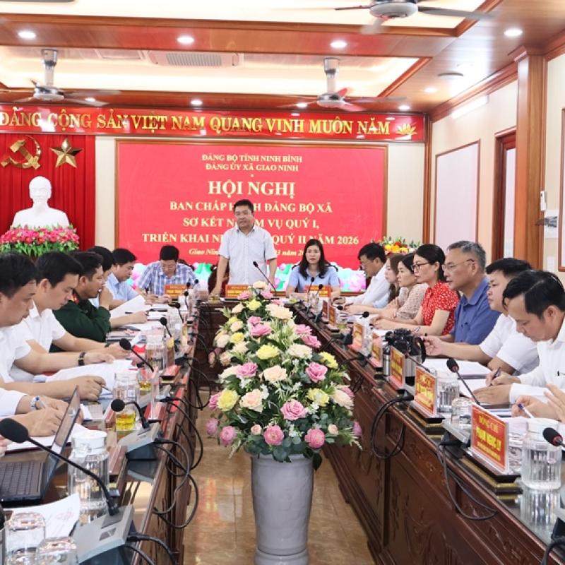 Hội nghị Ban Chấp hành Đảng bộ xã sơ kết nhiệm vụ quý I, triển khai nhiệm vụ quý II/2026