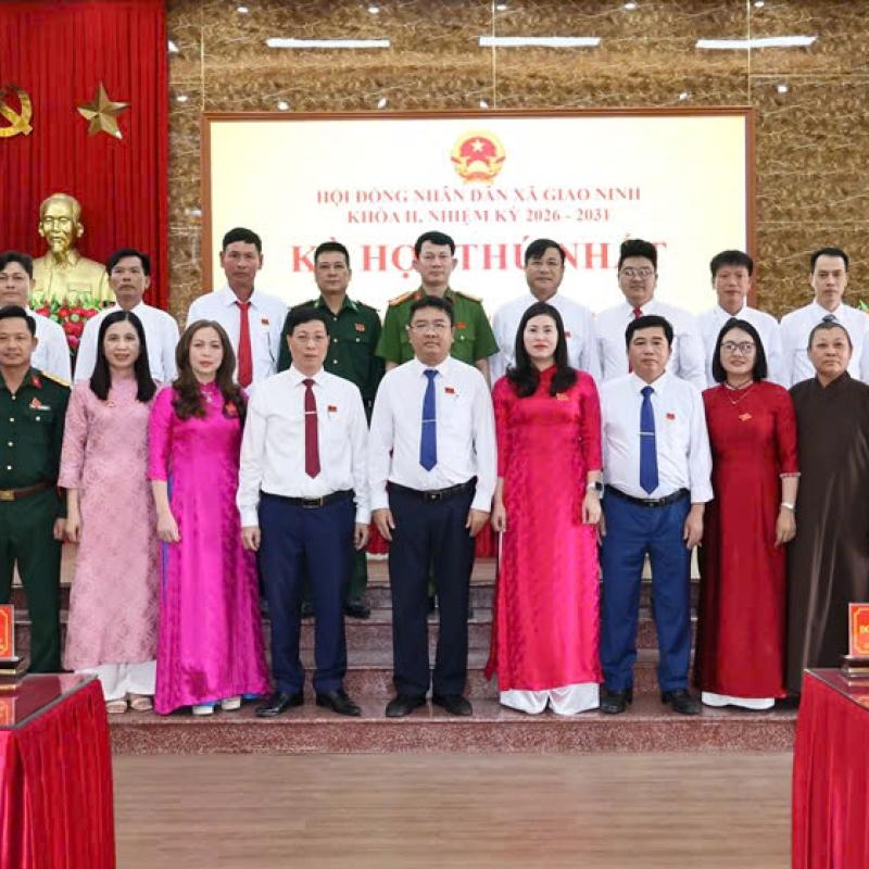 Kỳ họp thứ Nhất HĐND xã Giao Ninh khóa II, nhiệm kỳ 2026-2031 diễn ra thành công tốt đẹp
