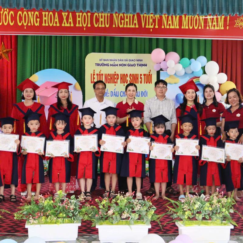 Lễ trưởng thành đối với 146  học sinh lớp 5 tuổi tại trường mầm non Giao Thịnh
