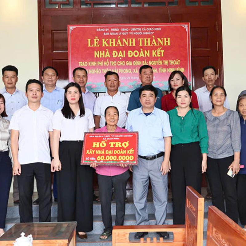 Ban Quản lý Quỹ vì người nghèo xã Giao Ninh hỗ trợ xây mới nhà ở cho hộ khó khăn tại thôn Hải Phong