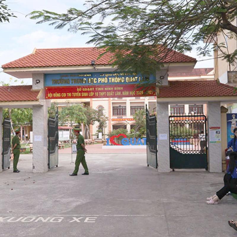 487 thí sinh tại điểm thi THPT Quất Lâm bắt đầu kỳ thi tuyển sinh lớp 10 THPT năm học 2026-2027