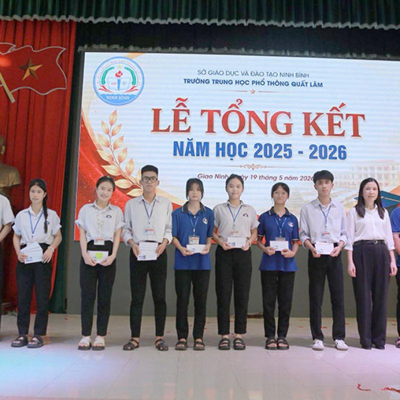 Đồng chí Bí thư Đảng ủy Doãn Quang Hùng dự Lễ tổng kết năm học 2025-2026 tại Trường THPT Quất Lâm