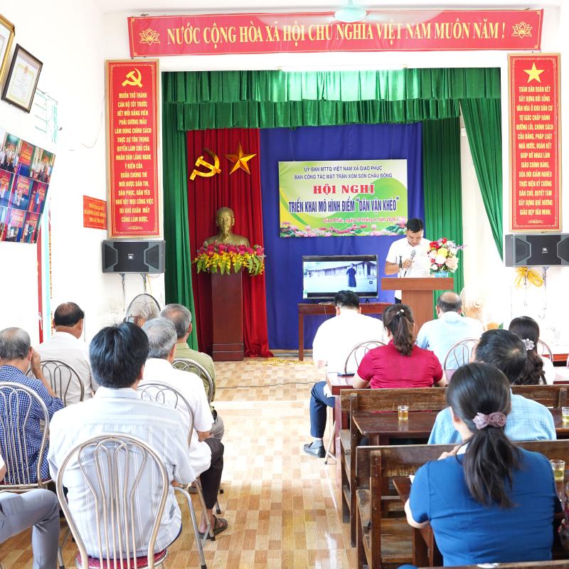 Ủy ban MTTQVN xã Giao Phúc tổ chức Hội nghị triển khai mô hình điểm dân vận khéo tại xóm Sơn Châu Đông