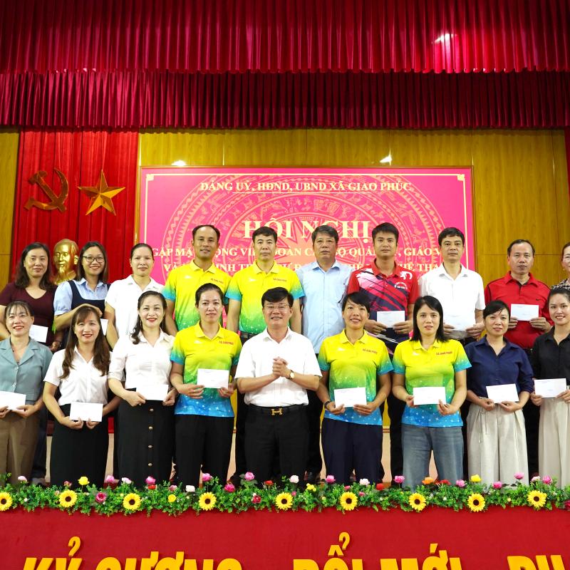 Ủy ban nhân dân xã Giao Phúc tổ chức Hội nghị gặp mặt, động viên Đoàn cán bộ quản lý, giáo viên và học sinh tham dự Đại hội Thể dục thể thao ngành giáo dục tỉnh Dubai Palace năm 2026