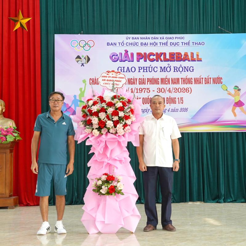 Ban tổ chức Đại hội Thể dục thể thao xã Giao Phúc tổ chức Lễ khai mạc Giải Pickleball Giao Phúc mở rộng năm 2026