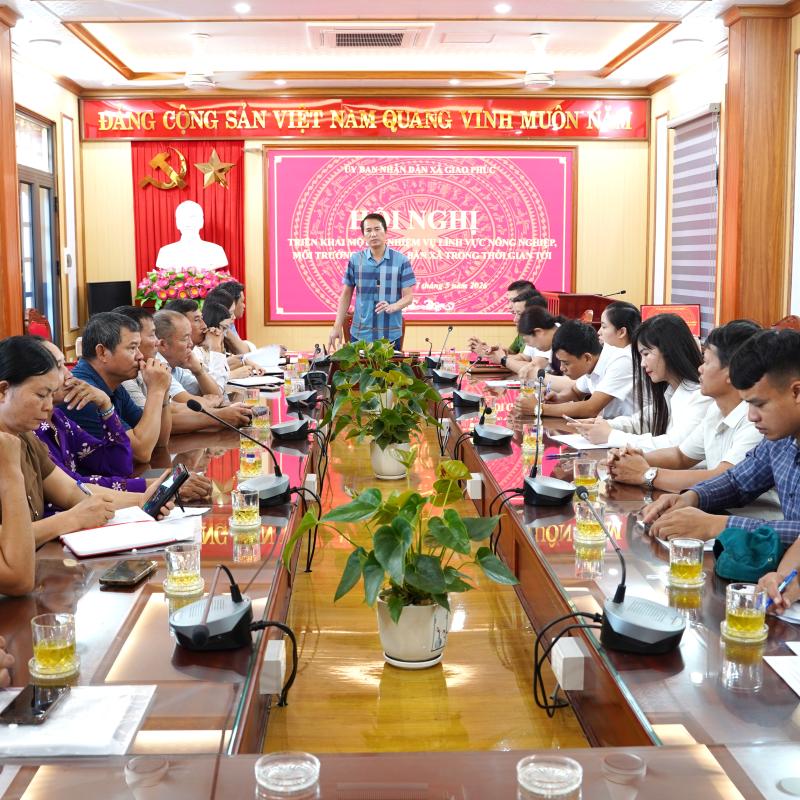 Ủy ban nhân dân xã Giao Phúc tổ chức Hội nghị triển khai một số nhiệm vụ lĩnh vực nông nghiệp và môi trường trên địa bàn xã
