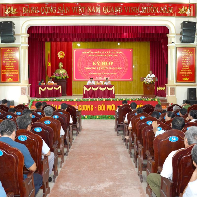 Hội đồng nhân dân xã Giao Phúc khóa II, nhiệm kỳ 2026 – 2031 tổ chức Kỳ họp thường lệ giữa năm 2026