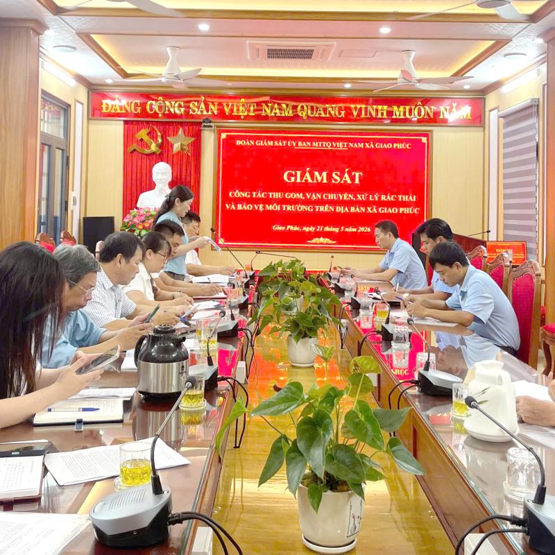 Đoàn giám sát Ủy ban MTTQVN xã Giao Phúc tổ chức giám sát công tác thu gom, vận chuyển, xử lý rác thải và bảo vệ môi trường trên địa bàn xã Giao Phúc
