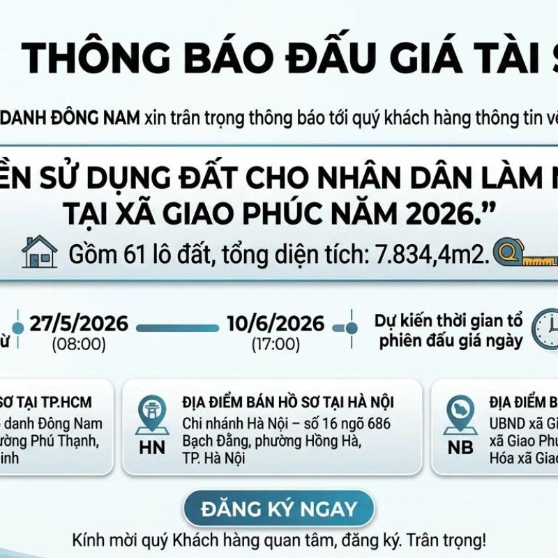 Thông báo đấu giá tài sản