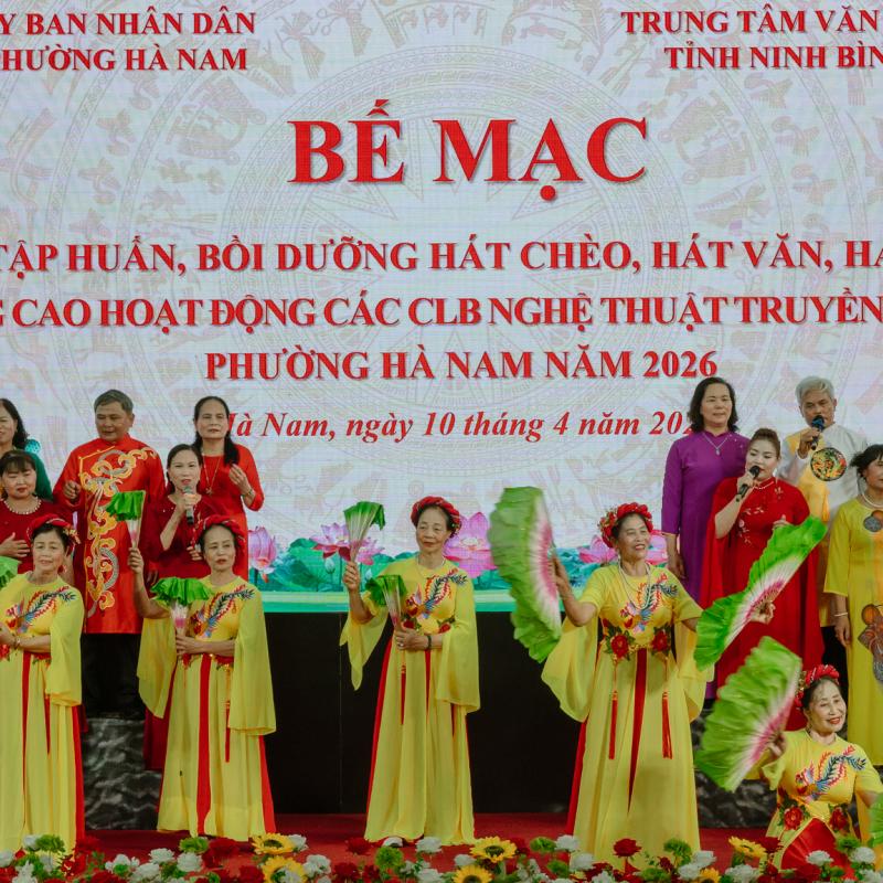 Xóc đĩa online - Dubai Palace Casino Văn hóa tỉnh phối hợp với UBND phường Hà Nam tổ chức bế mạc lớp tập huấn, bồi dưỡng hát chèo, hát văn, hát xẩm, nâng cao hoạt động các câu lạc bộ nghệ thuật truyền thống phường Hà Nam năm 2026.