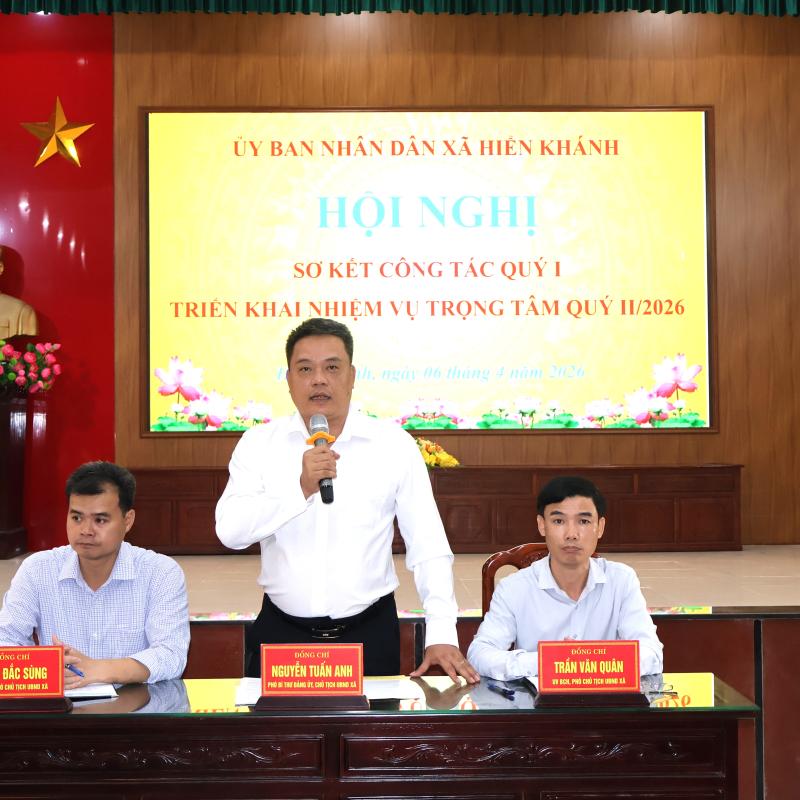 UBND XÃ HIỂN KHÁNH TỔ CHỨC HỘI NGHỊ SƠ KẾT QUÝ I, TRIỂN KHAI NHIỆM VỤ TRỌNG TÂM QUÝ II