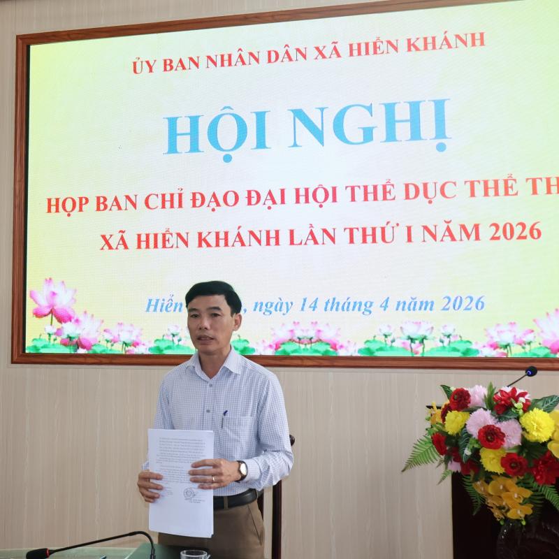 XÃ HIỂN KHÁNH TỔ CHỨC HỘI NGHỊ BAN CHỈ ĐẠO ĐẠI HỘI THỂ DỤC THỂ THAO LẦN THỨ NHẤT.