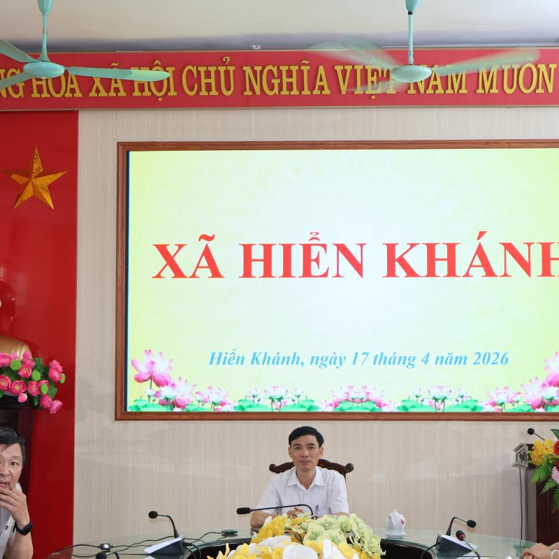 XÃ HIỂN KHÁNH DỰ HỘI NGHỊ TRỰC TUYẾN SƠ KẾT HOẠT ĐỘNG QUÝ I, NGÂN HÀNG CHÍNH SÁCH XÃ HỘI TỈNH.