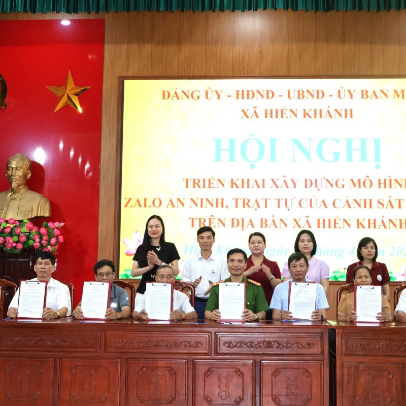 XÃ HIỂN KHÁNH TỔ CHỨC HỘI NGHỊ TRIỂN KHAI XÂY DỰNG MÔ HÌNH "ZALO AN NINH, TRẬT TỰ CỦA CẢNH SÁT KHU VỰC"