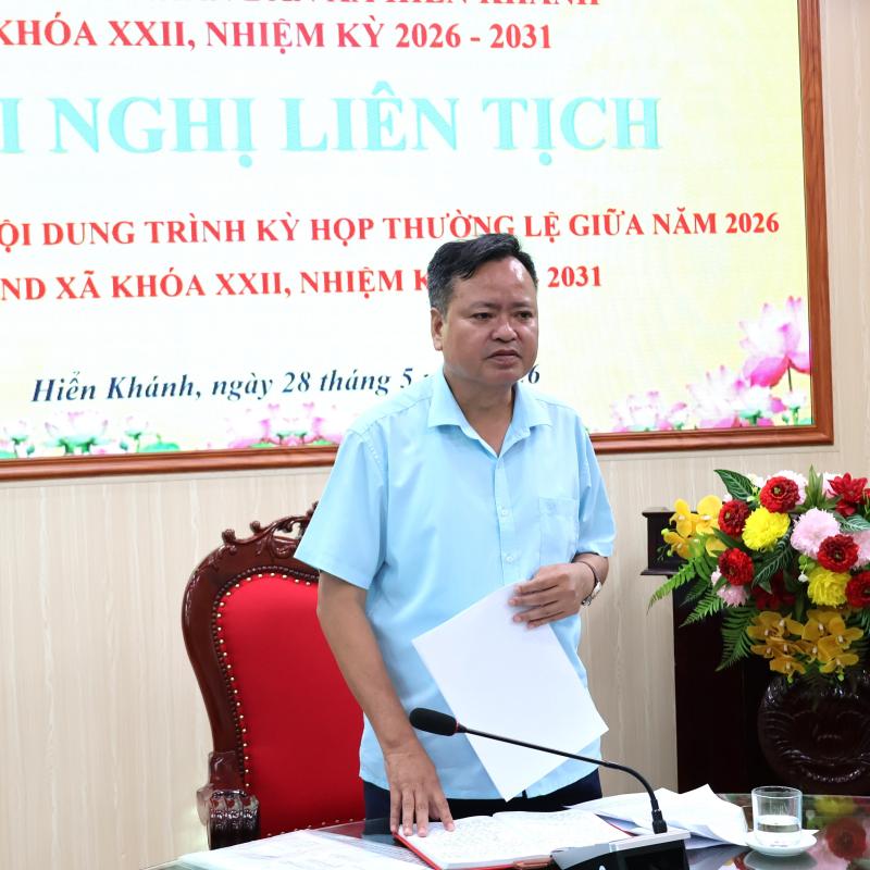 HĐND XÃ HIỂN KHÁNH TỔ CHỨC HỘI NGHỊ LIÊN TỊCH THỐNG NHẤT NỘI DUNG KỲ HỌP THƯỜNG LỆ GIỮA NĂM 2026.