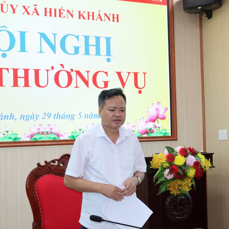 ĐẢNG ỦY XÃ HIỂN KHÁNH TỔ CHỨC HỘI NGHỊ BAN THƯỜNG VỤ THÁNG 5 .