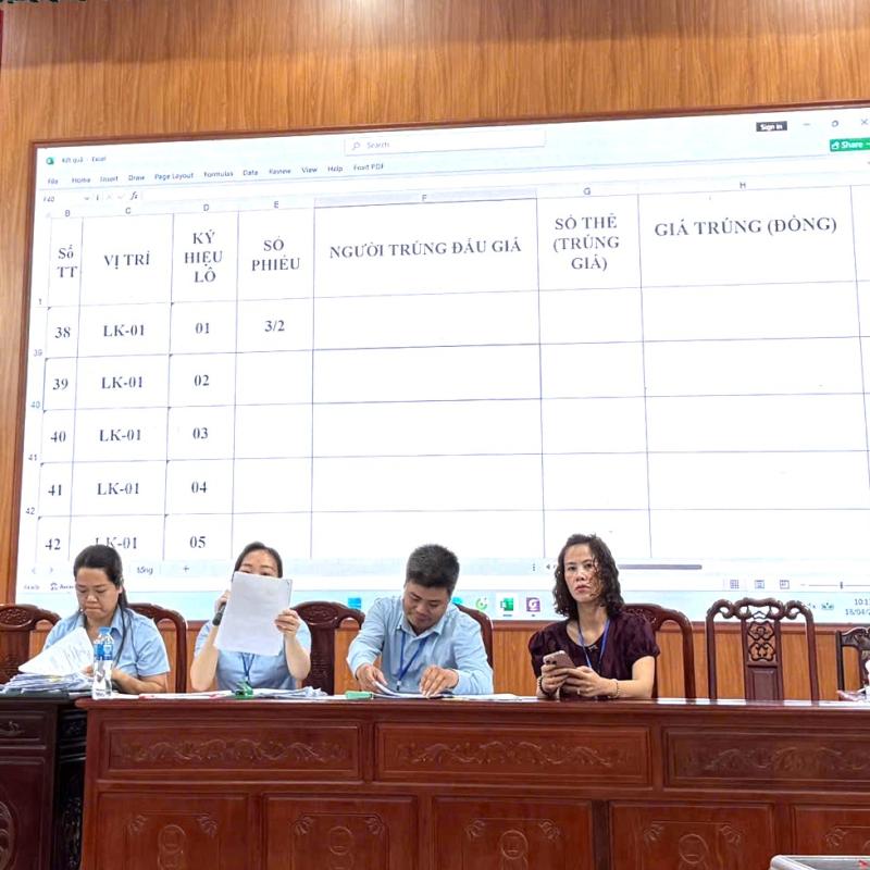 XÃ HIỂN KHÁNH TỔ CHỨC ĐẤU GIÁ THÀNH CÔNG 103 LÔ ĐẤT Ở TẠI KHU DÂN CƯ TẬP TRUNG QUANG TRUNG.