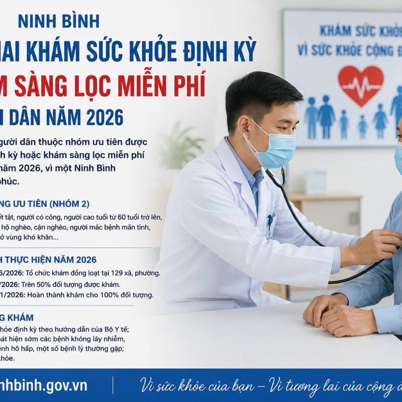 Triển khai Khám sức khoẻ định kỳ hoặc khám sàng lọc cho người dân thuộc nhóm 2 trên địa bàn xã Hồng Phong năm 2026