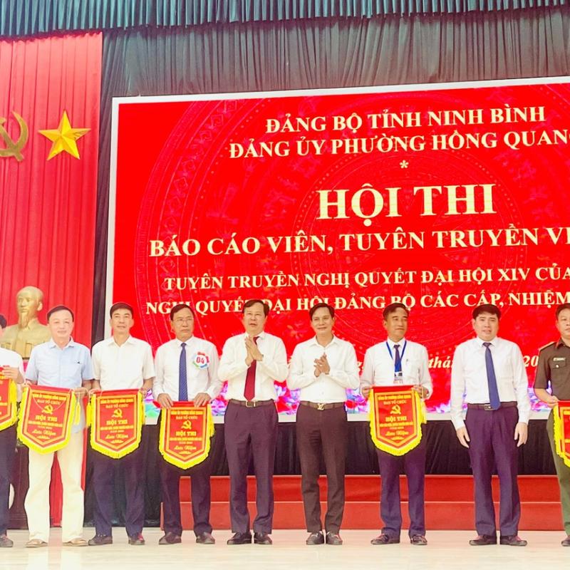 Đảng ủy phường Hồng Quang tổ chức Hội thi Báo cáo viên, tuyên truyền viên giỏi năm 2026