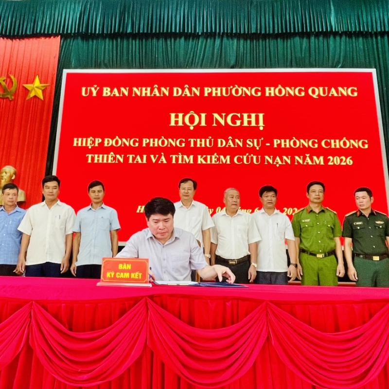 UBND phường tổ chức hội nghị Hiệp đồng Phòng thủ dân sự - Phòng chống thiên tai và tìm kiếm cứu nạn năm 2026.