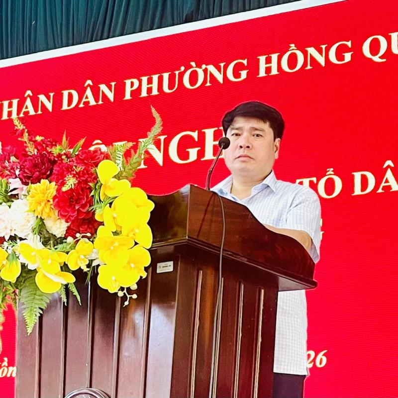 UBND phường Hồng Quang tổ chức Hội nghị triển khai công tác sắp xếp, tổ chức lại tổ dân phố trên địa bàn phường.