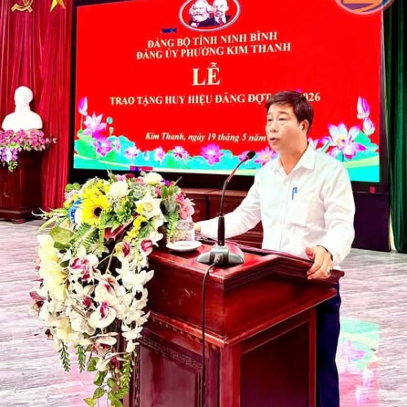 ĐẢNG ỦY PHƯỜNG KIM THANH TỔ CHỨC LỄ TRAO TẶNG HUY HIỆU ĐẢNG ĐỢT 19/5/2026