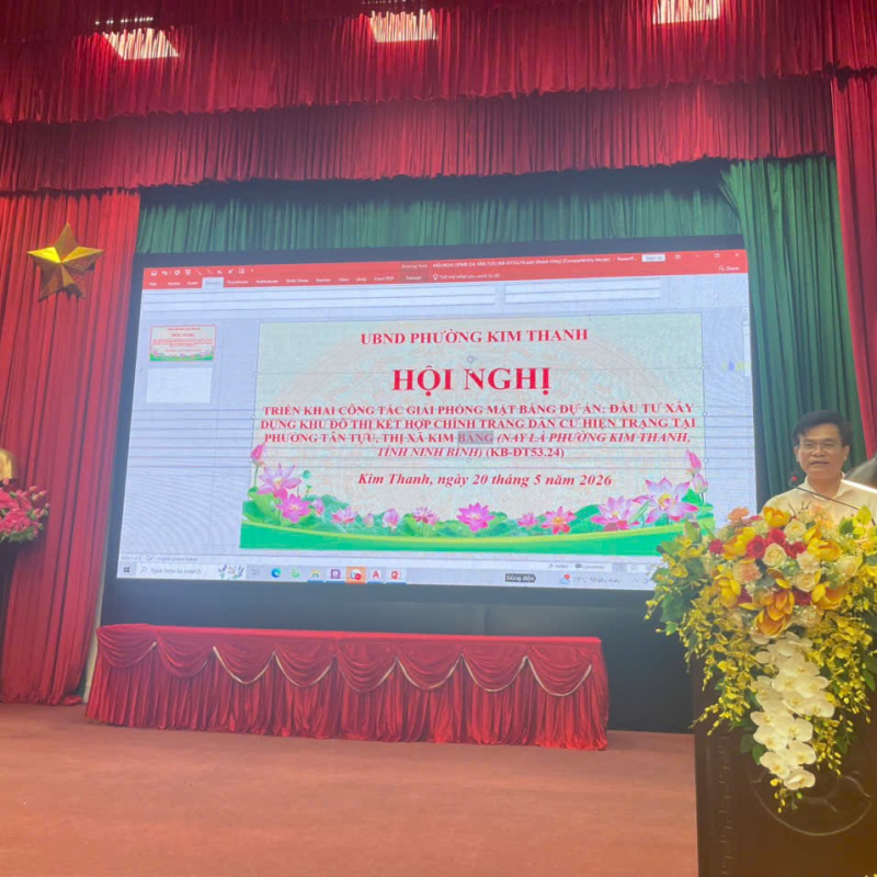 Hội nghị họp dân triển khai công tác giải phóng mặt bằng dự án khu đô thị tại phường Kim Thanh
