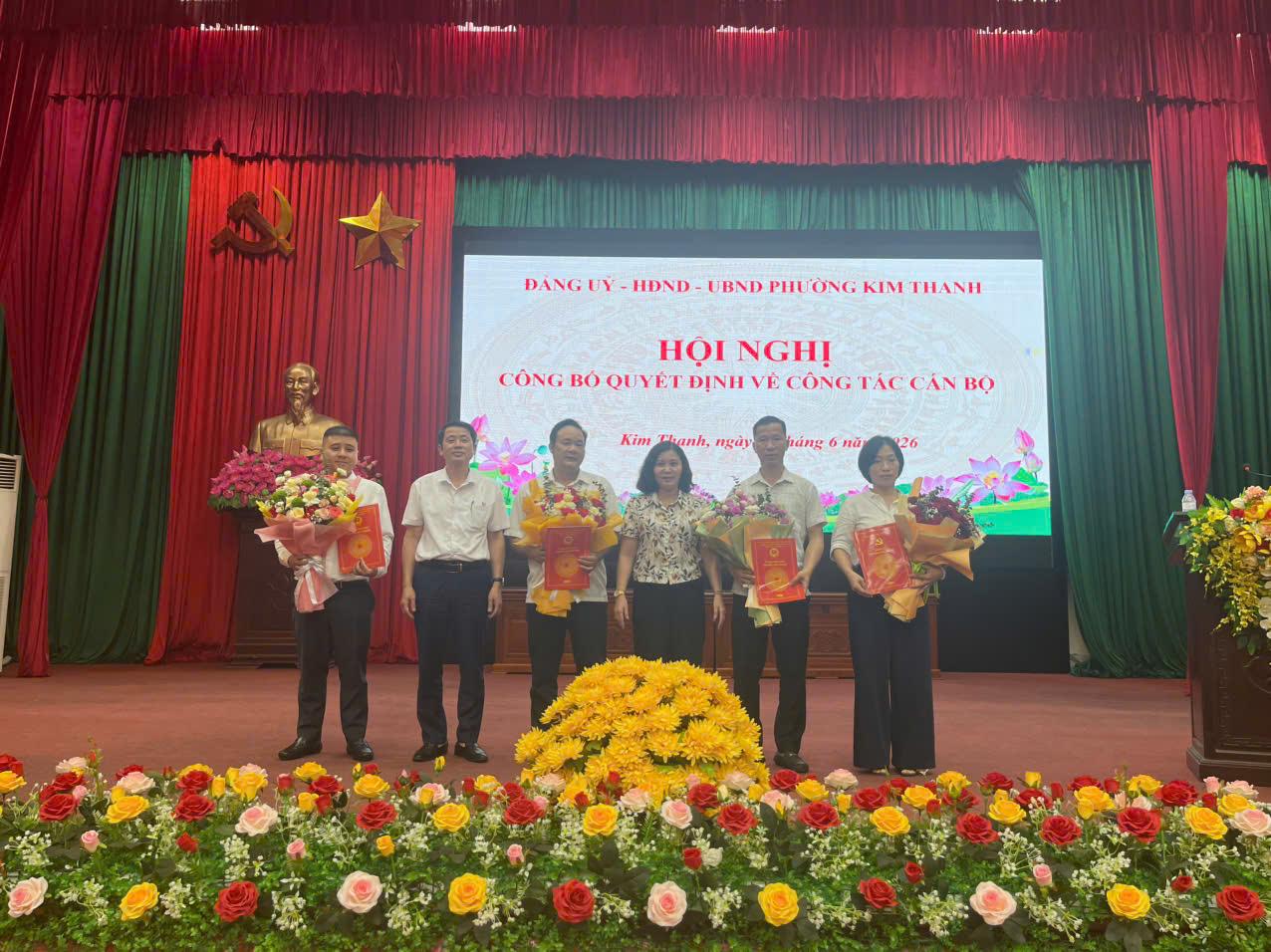 Phường Kim Thanh tổ chức hội nghị công bố quyết định về công tác cán bộ